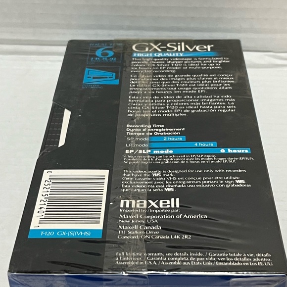 Maxell, VHS tape 6 hours long, brand new sealed - Picture 2 of 3